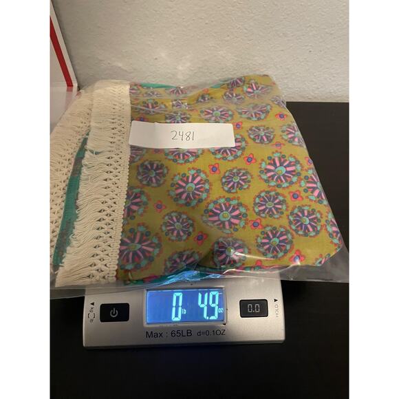 Natural Life Live Happy Shirt Womens Small Medium Green Boho Floral Fringe Tunic - Picture 7 of 7